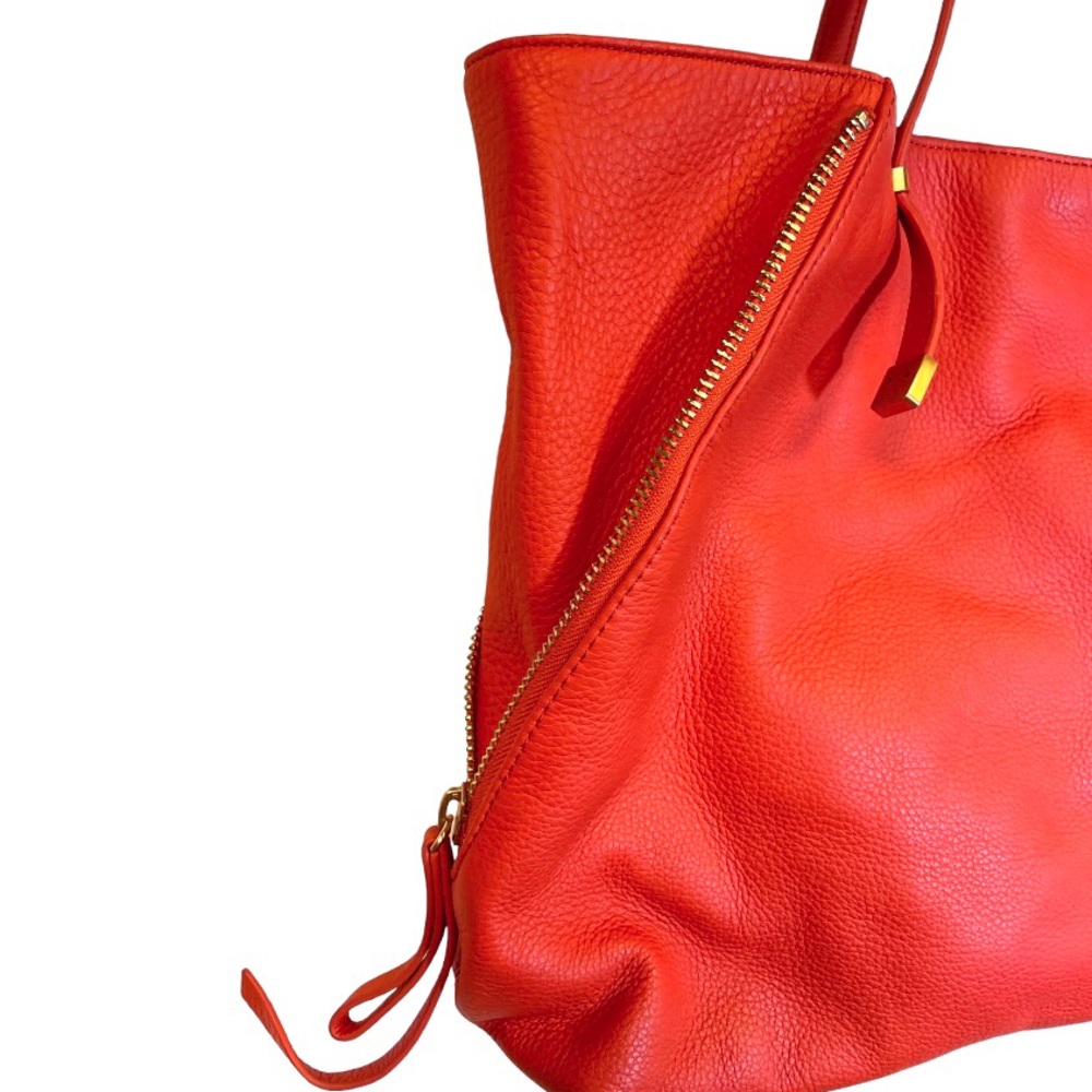 Joie Bright Red Leather Shoulder Tote - Picture 3 of 10